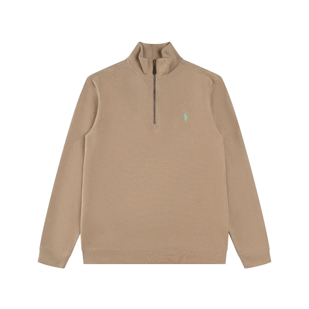 P230 #R97 Ralph lauren twelve-color embroidered pony logo half-zip high-neck long-sleeved knitted sweatshirt. The same style for men and women. The new half-zip sweatshirt for couples to wear in autumn is here! This kind of sweatshirt is really popular this year, even more popular than the hooded sweatshirt. Open the zipper and it can be used as a large lapel, which makes it more fashionable. The color of the classic design of the little war horse on the chest is matched with the embroidery. The simple zipper design echoes the brand logo, so you don’t need to match too much. The sweater version is loose enough! The fabric is custom-woven and dyed 100 cotton. 320g high gram weight 100% cotton knitted cotton with a certain thickness. The fabric is soft and comfortable, and the three-dimensional fabric is full of texture. The stitching is three needles and five threads, which is beautiful and strong. The pattern is also good. Although it is loose, it does not look bulky! - It is not a popular color scheme on the street. The color is pure and highly recommended. The upper body has a particularly high rate of turning heads. Loose style. Big drop shoulder OS style. Same style for men and women. Couple wear. Versatile and practical! Color: Gray, navy, khaki, green label, oatmeal brown label, apricot, black, army green, burgundy, pink, dark gray, light blue, white. Size: S M L XL Length: 70/72/74/76 Bust: 53.5/55.5/57.5/58.5 Shoulder width: 44/45/46/47 Sleeve length: 61/62/63/64